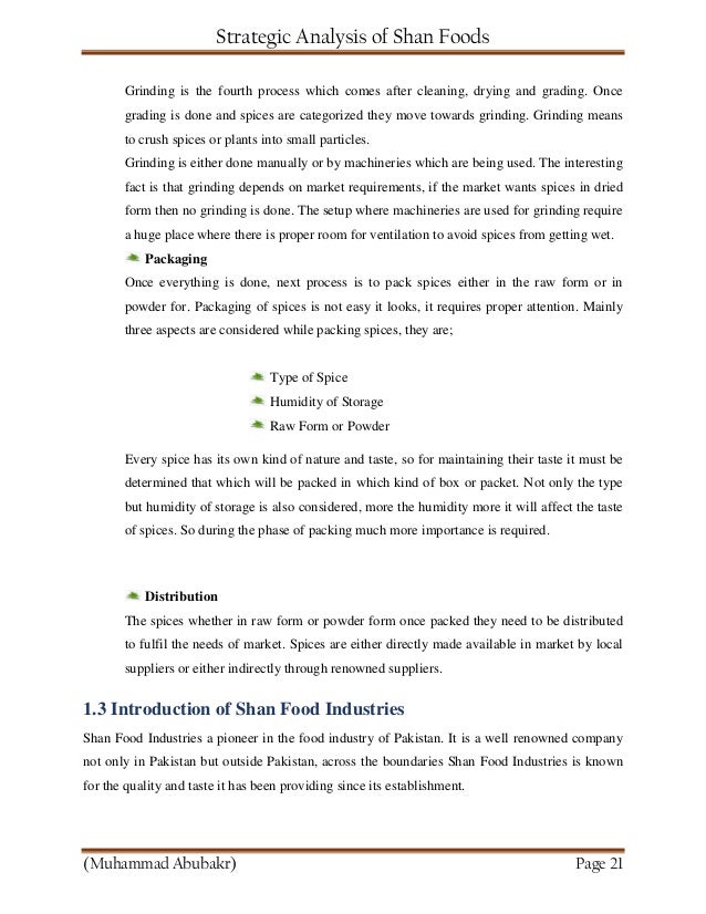 shan foods marketing Shan foods company overview and analysi